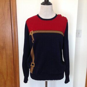 Ralph Lauren Equestrian Sweater Buckle Navy Blue XL